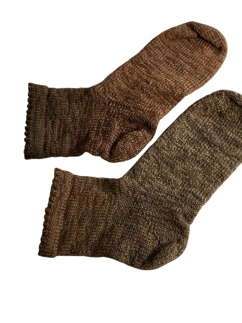 Sybil merino wool handcrafted crew socks heathered espresso brown women’s medium